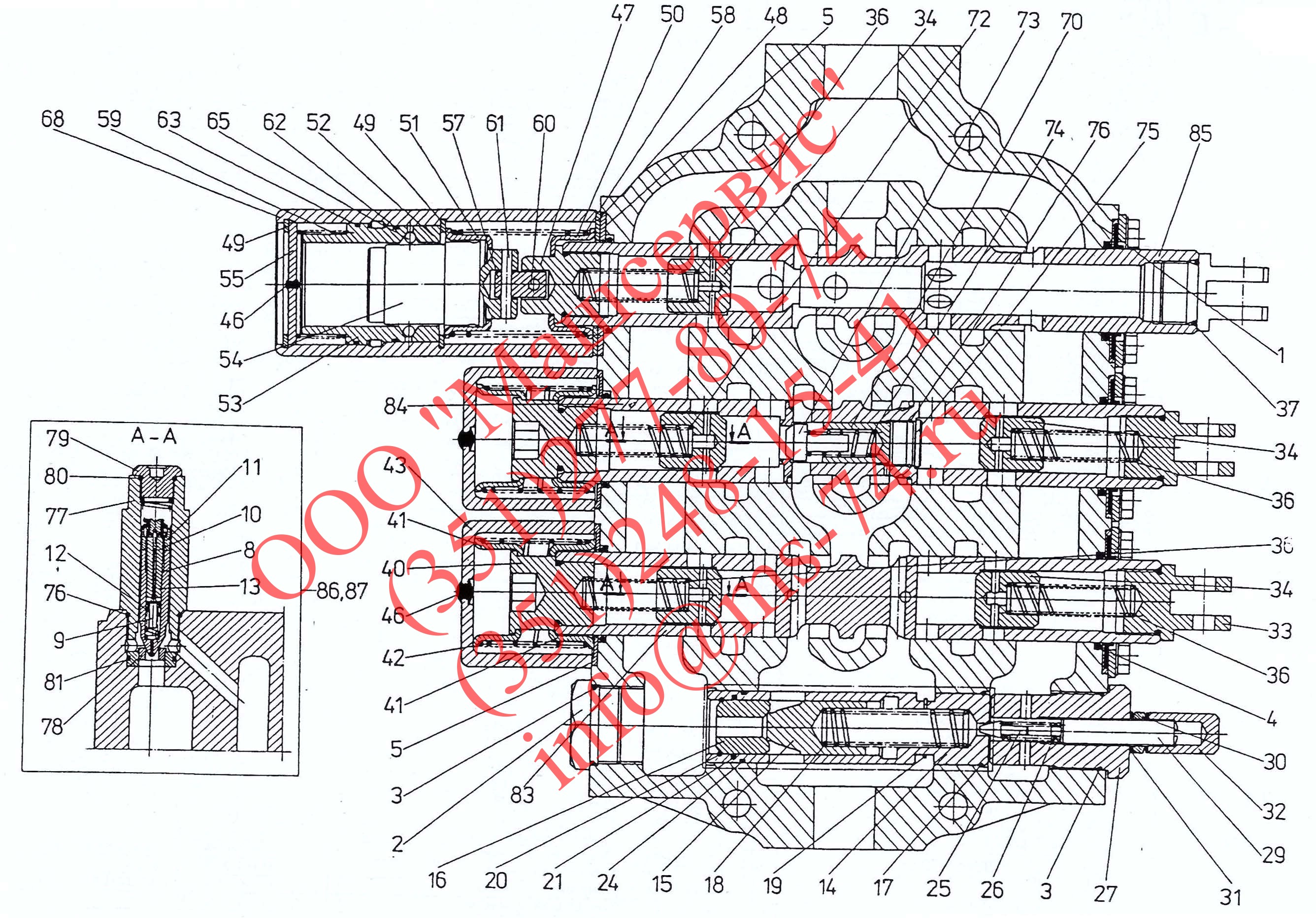 Состав гидроаспределителя  R1013DVF10W